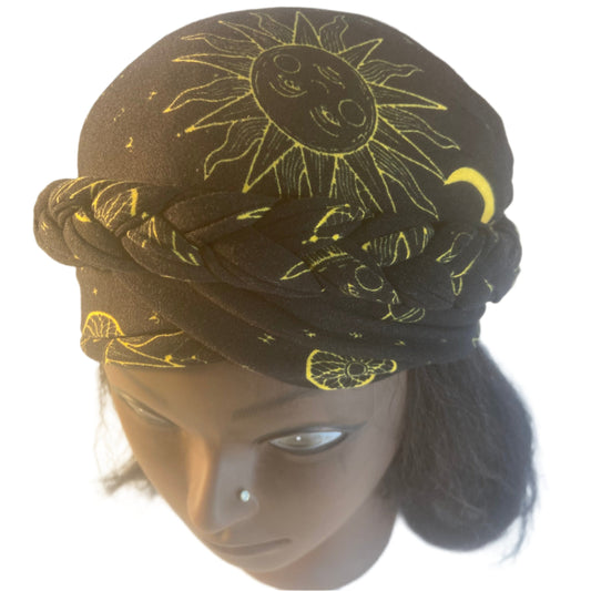 Turban stars moon planets headwear hat turban hijab