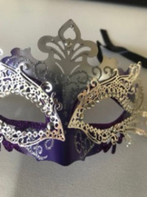 Extravagant Fancy Dress Masquerade Mask Silver And Purple Halloween Carnival Christmas