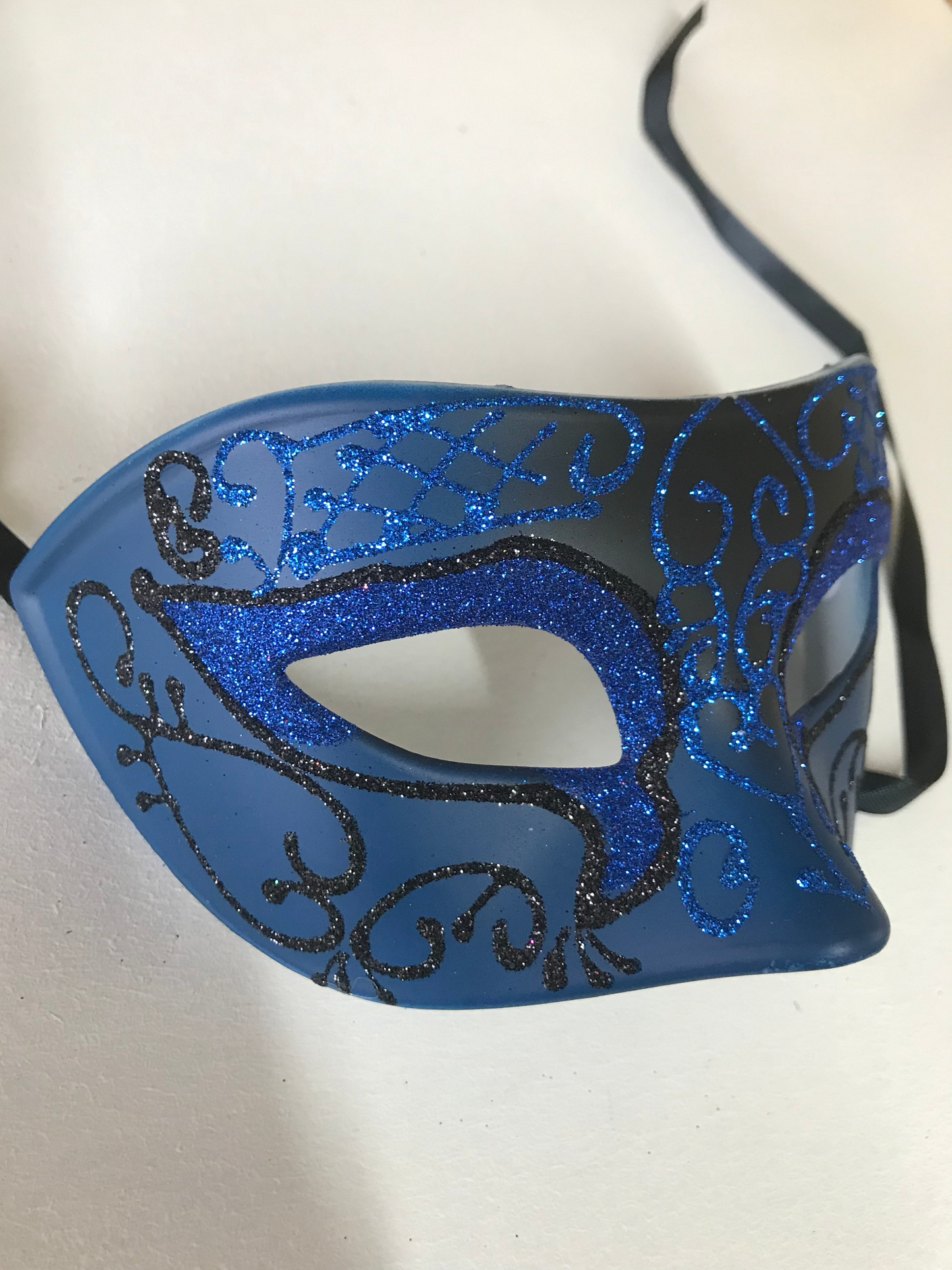 Men's Roman masquerade mask in blue.