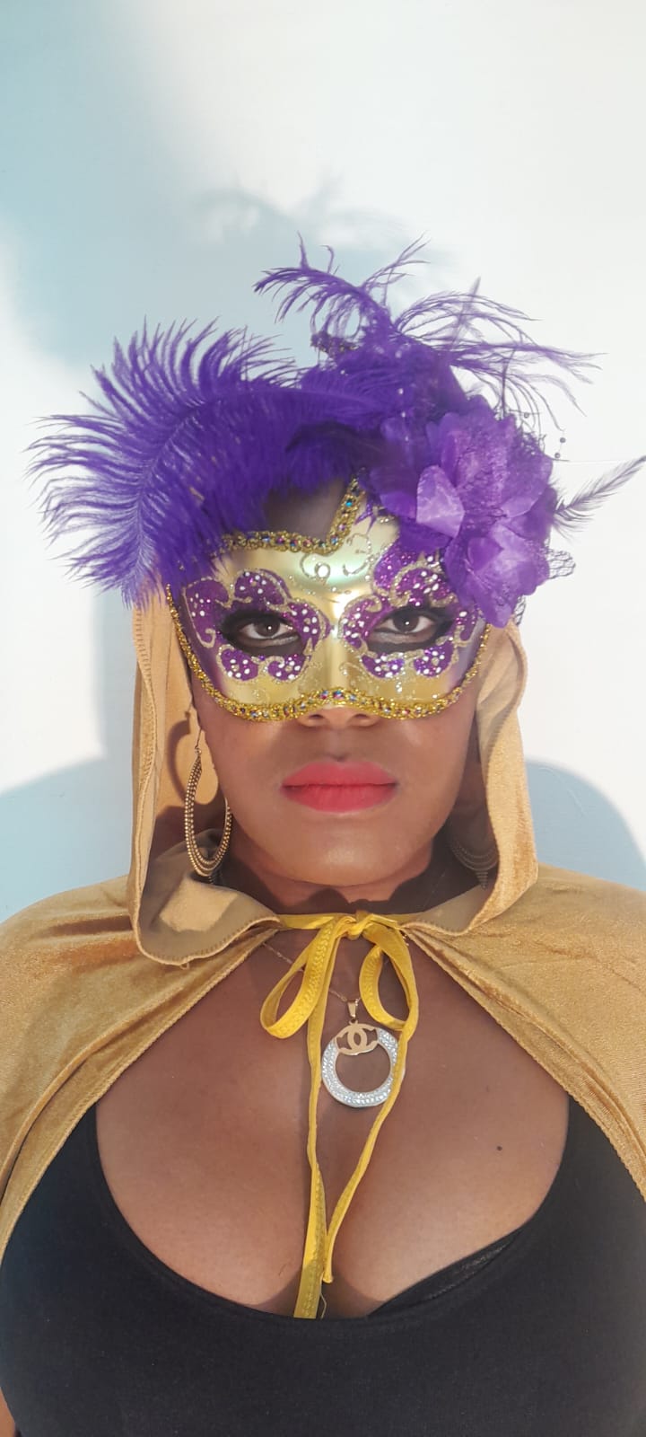 Two His and Hers Extravagant Fancy Dress Masquerade Masks Gold And Purple