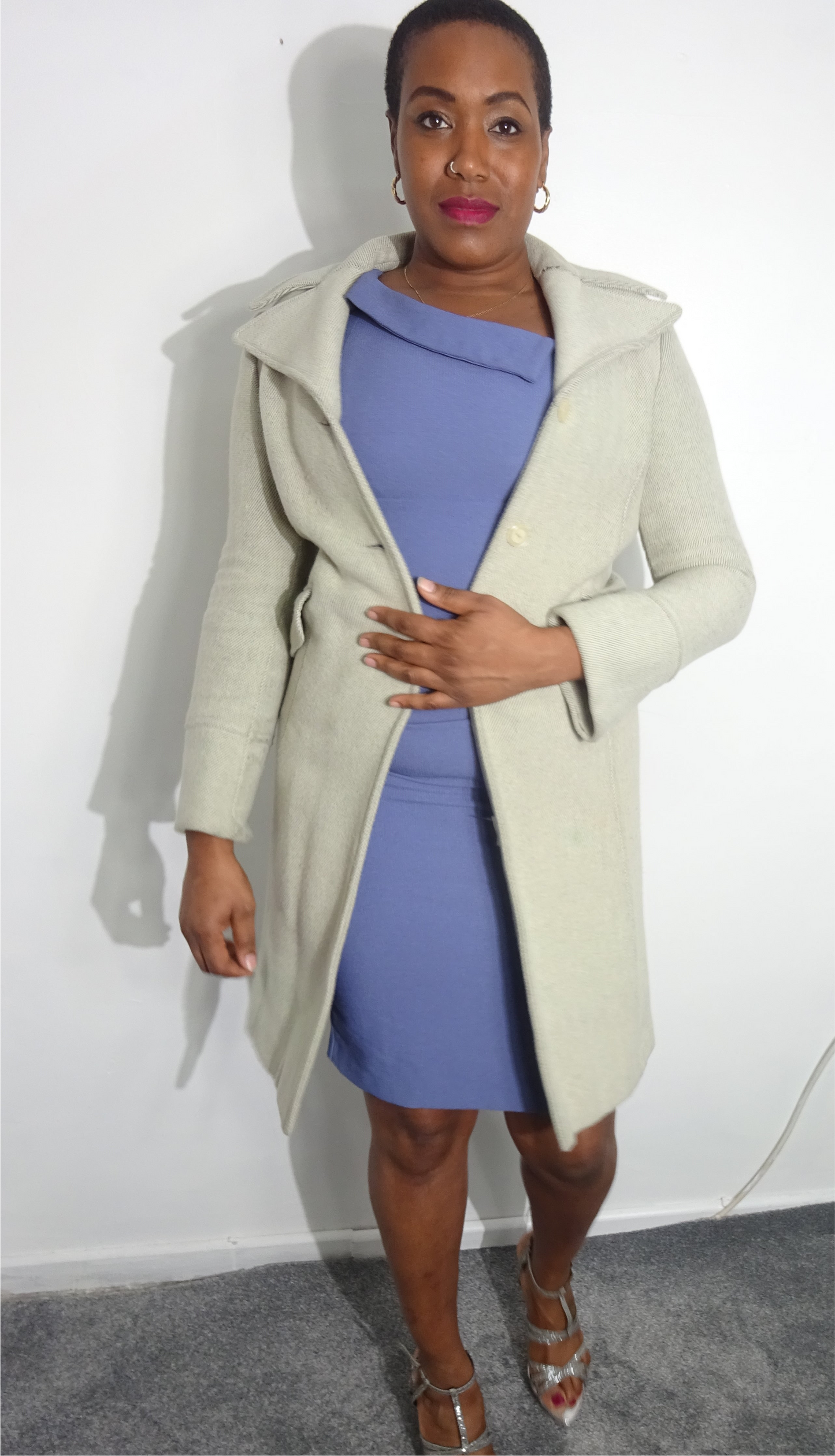 Formal Cream Coat With Belt By NL Collection