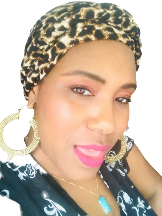 Leopard animal print headwear turban