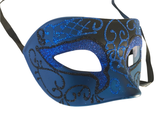 Mens Roman masquerade  bue and black mask