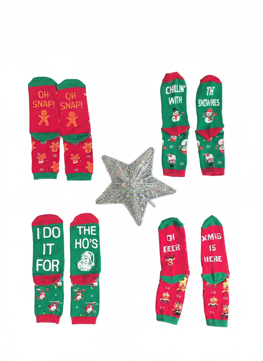 Set of Christmas-themed socks 